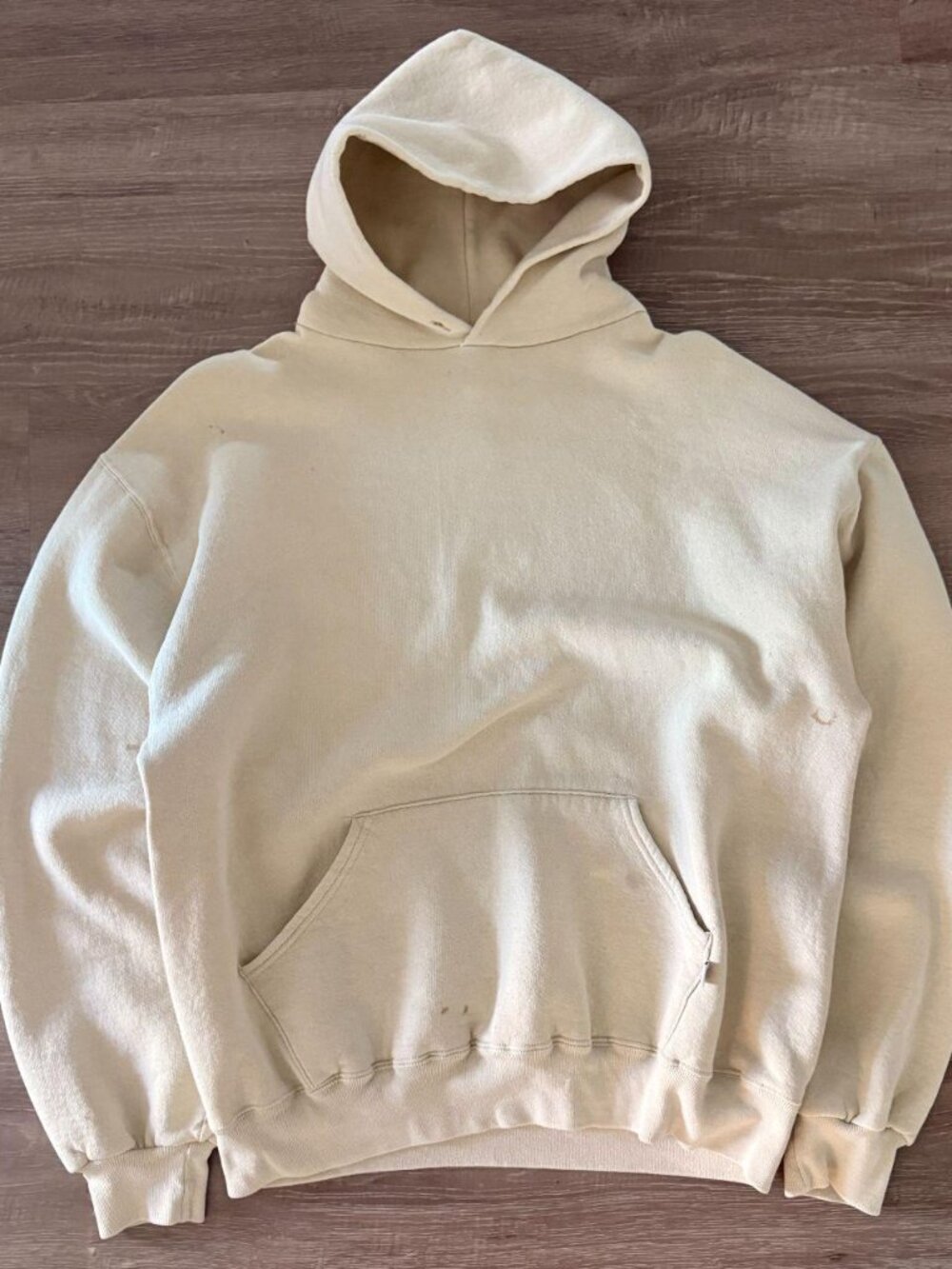 Vintage 90s Russell Athletic Cream Hoodie XL